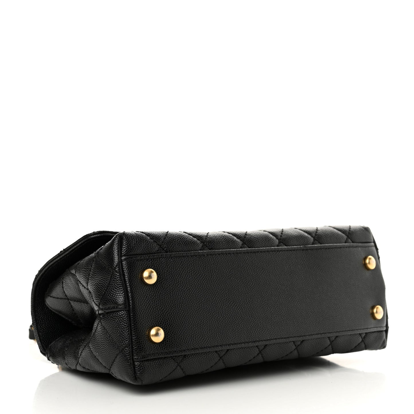 Caviar Quilted Mini Coco Chain Handle Flap Black