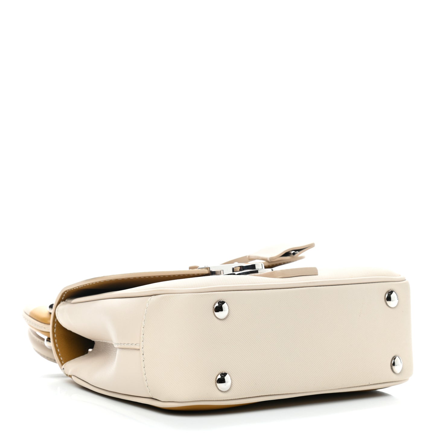 Trench Calfskin Small DK88 Top Handle Bag Limestone Ochre Yellow