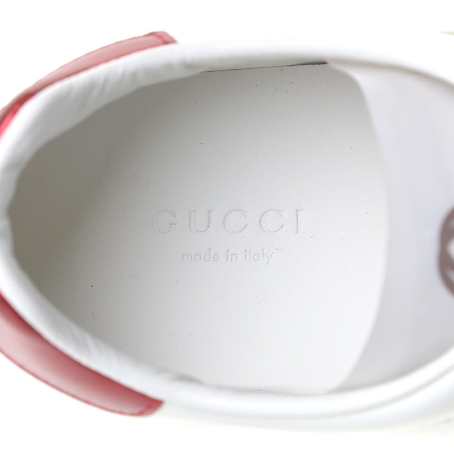 Gucci Calfskin Interlocking G Womens New Ace Sneakers 36.5 White Red Flame Green 10 of 11