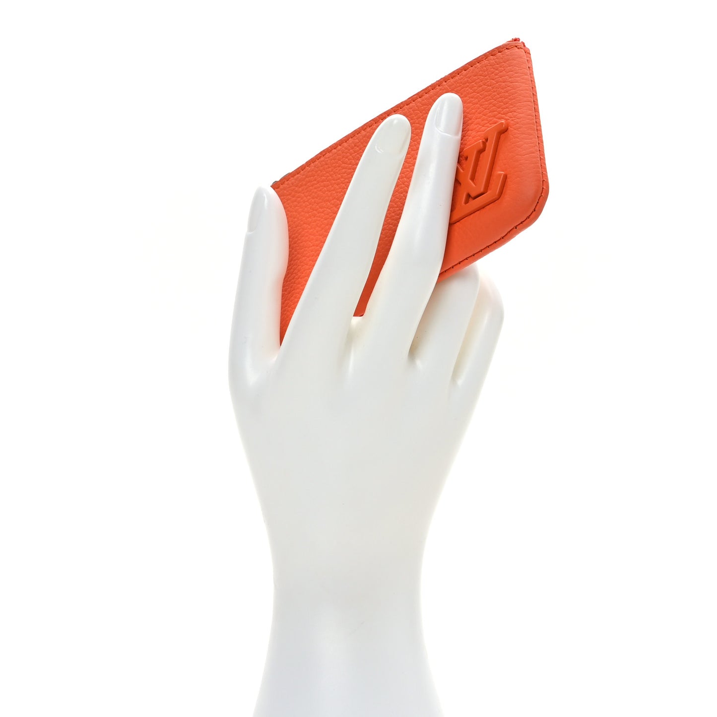 Grained Calfskin Aerogram Key Pouch Orange
