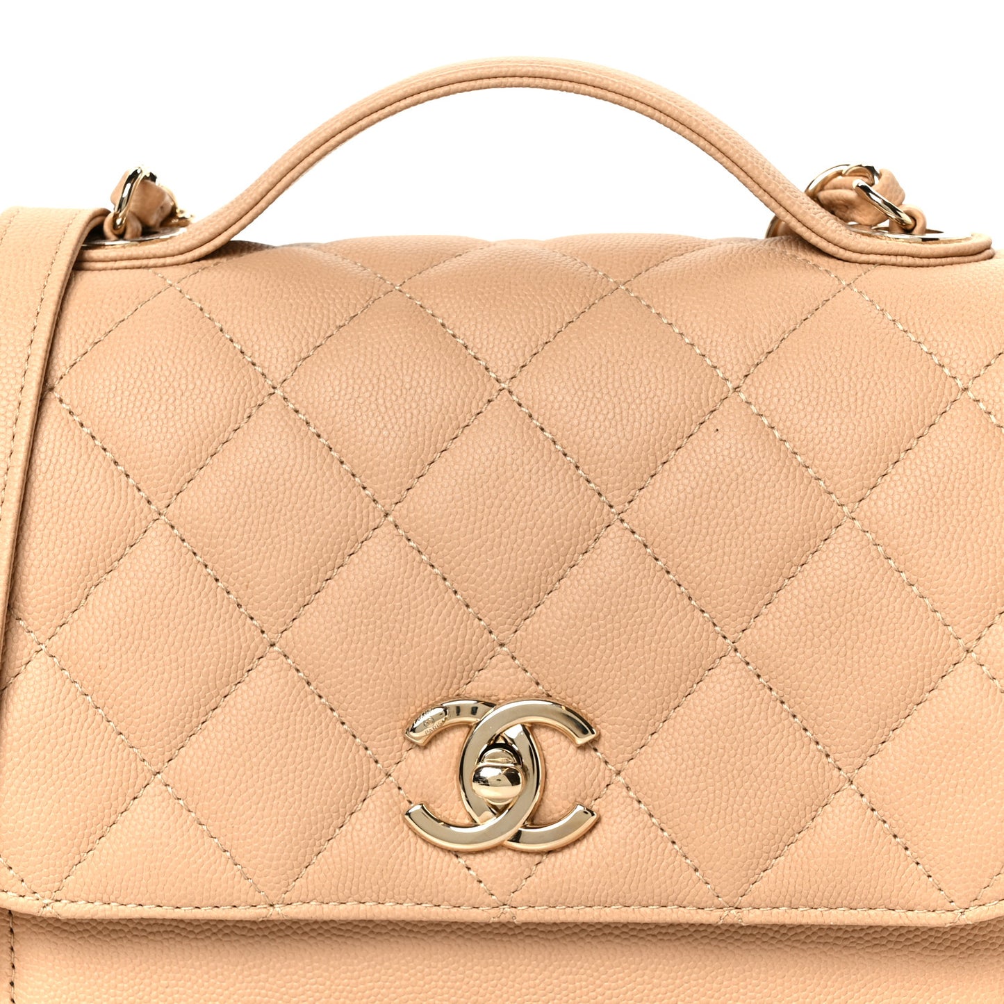 Caviar Quilted Medium Business Affinity Flap Beige