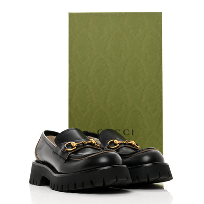 Gucci Cordovan Lux Womens Harald Horsebit 25mm Platform Loafers 37 Black 9 of 9