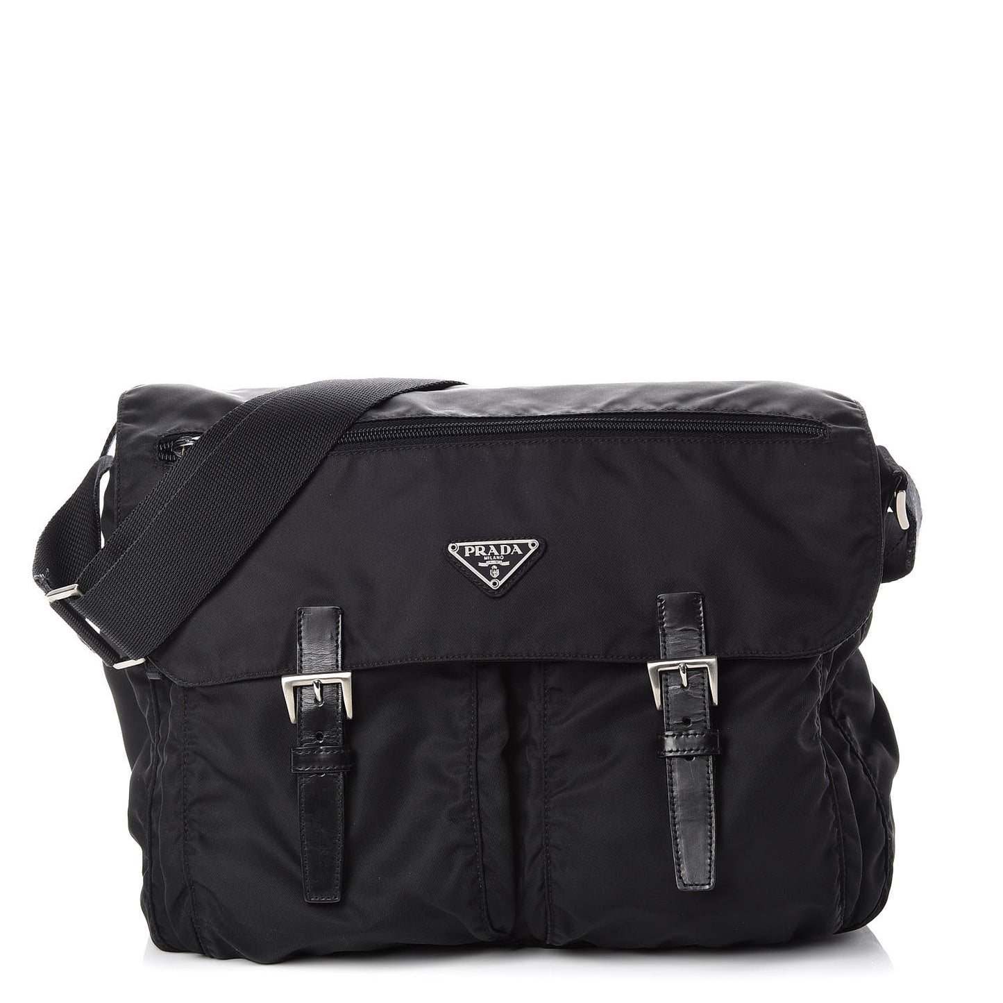 Nylon Vela Messenger Bag Black