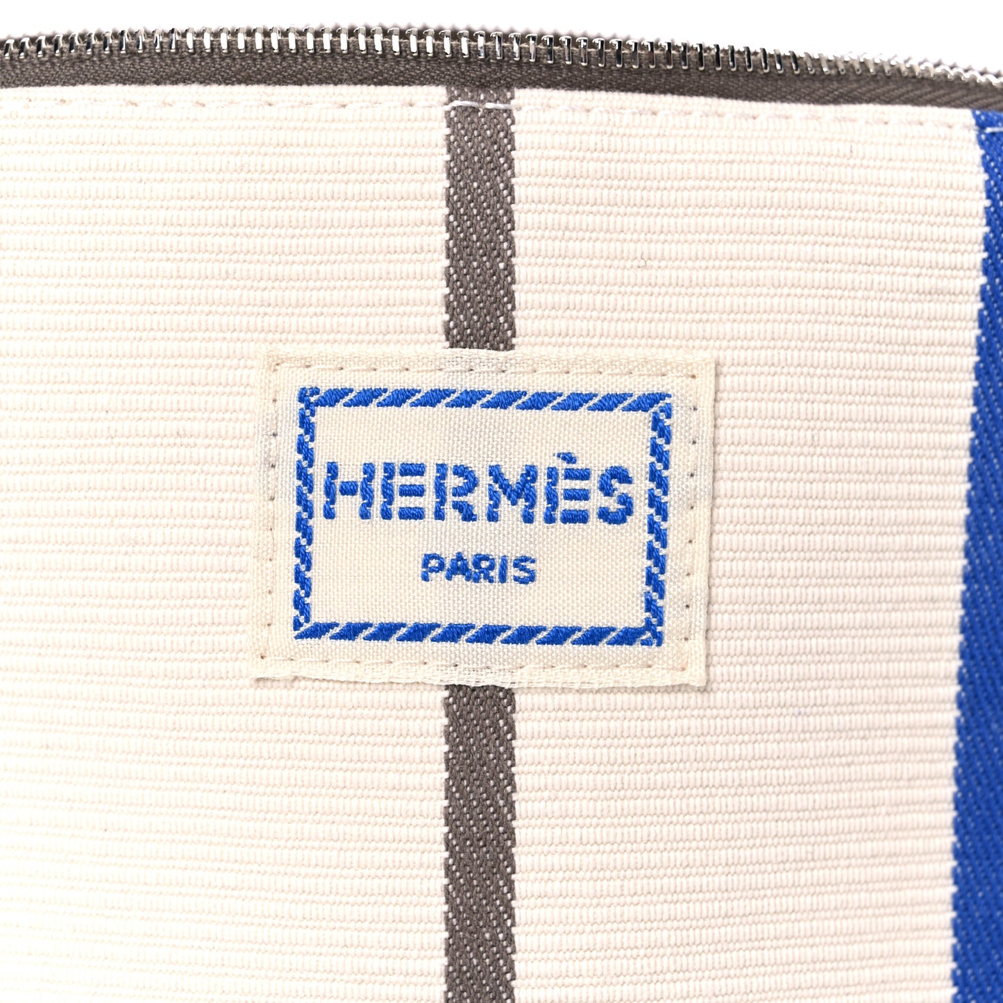 Cotton Stripe Bolide Rayures Rocabar Mini Travel Cosmetic Pouch Azur Etoupe