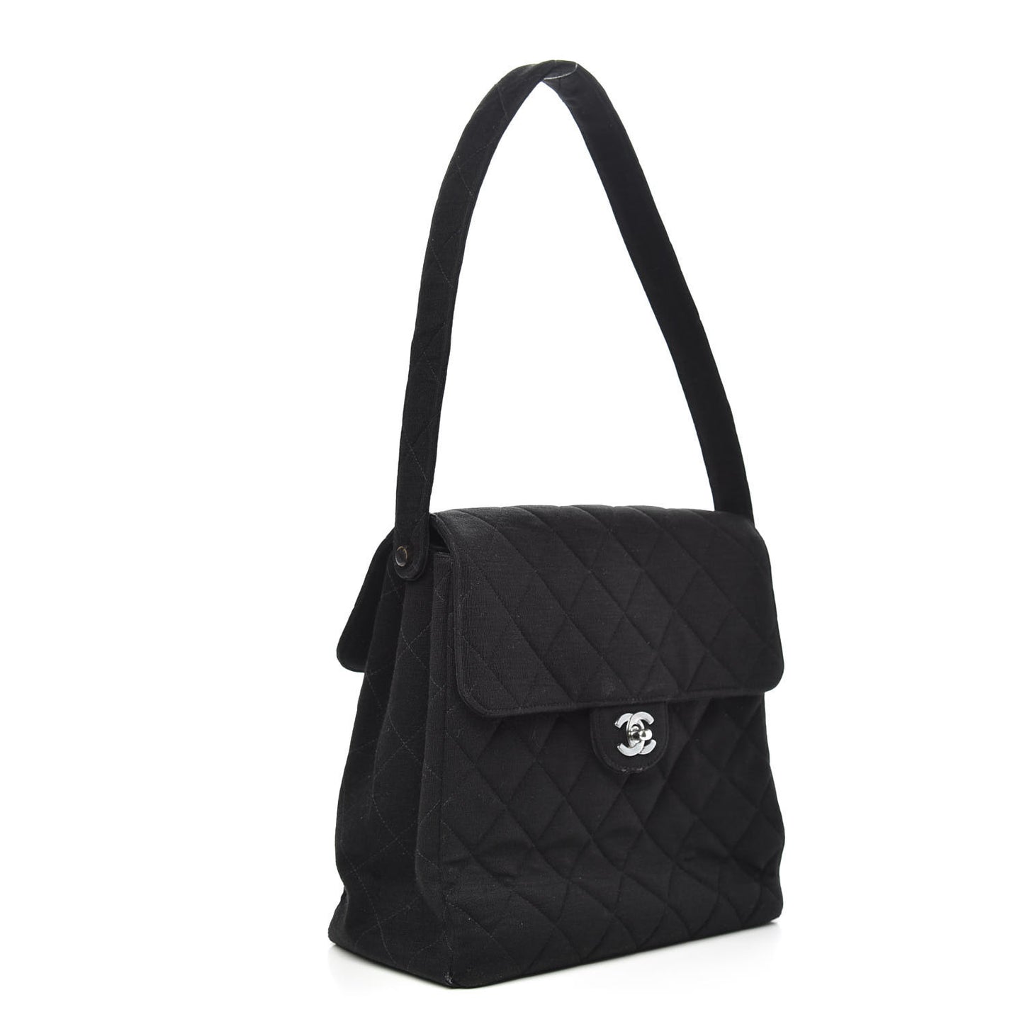 Jersey Quilted Double Sided Flap Black