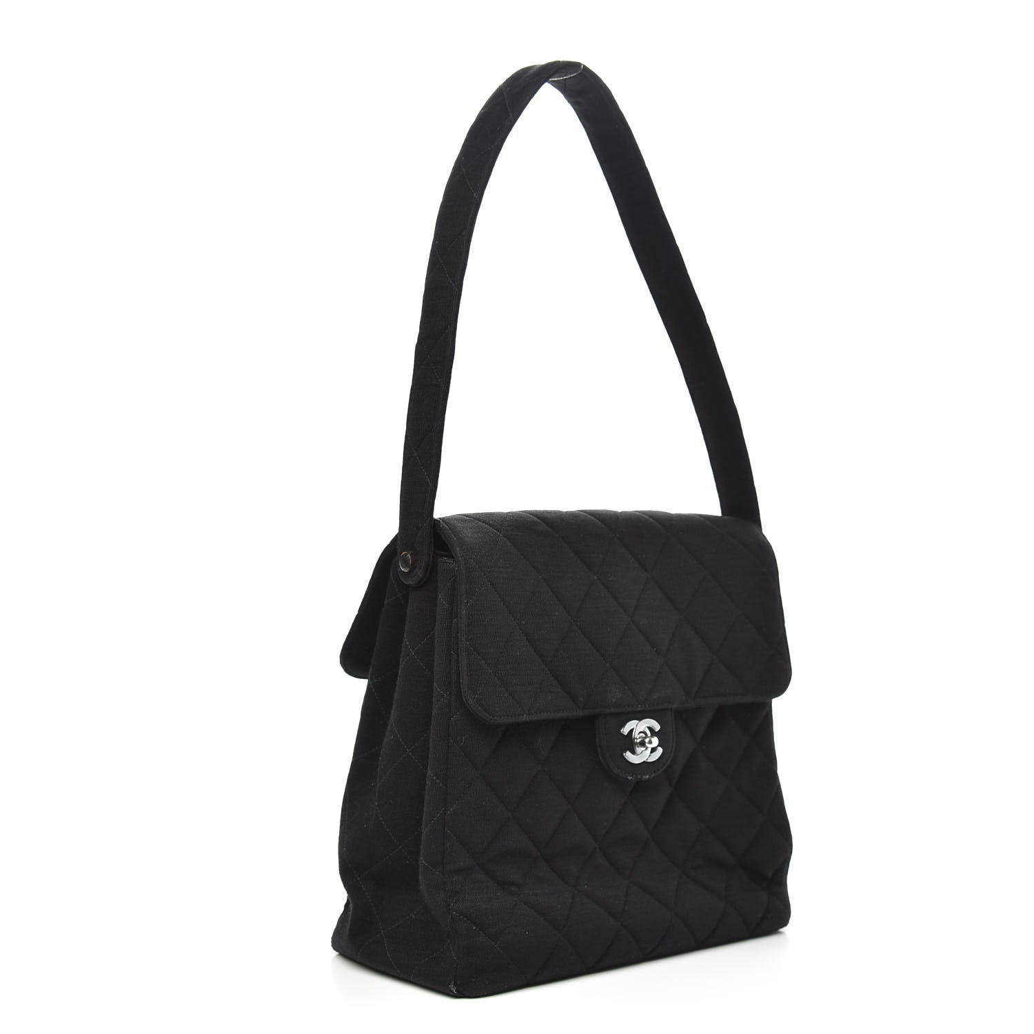 Chanel Jersey Quilted Double Sided Flap Black 3 of 15