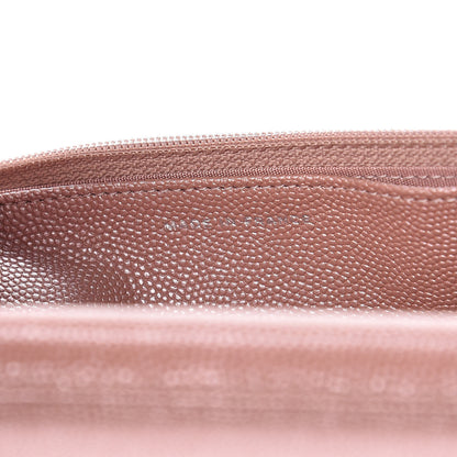 Chanel Metallic Caviar Chevron Quilted Vintage Mademoiselle Wallet On Chain WOC Pink 7 of 11