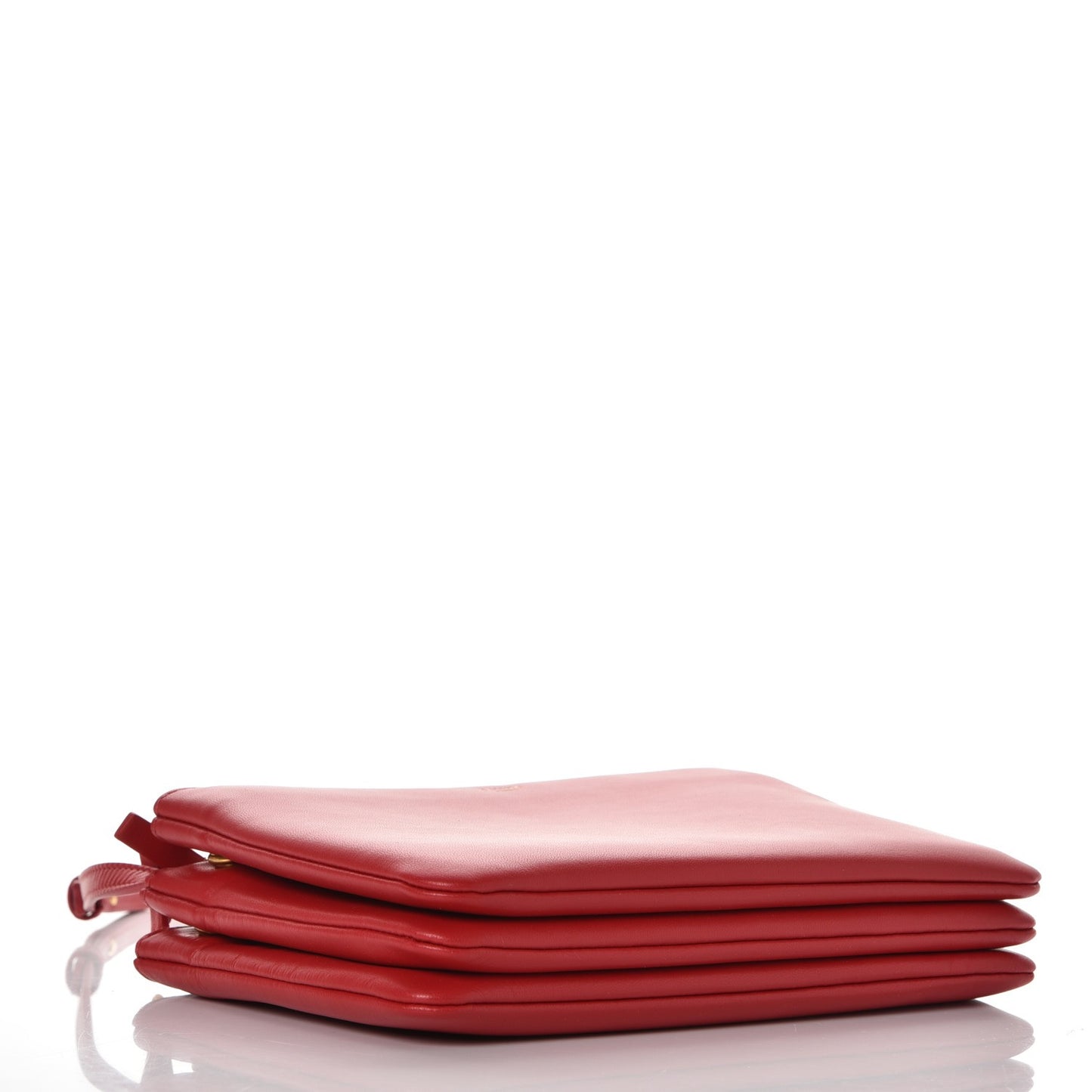 Lambskin Small Trio Crossbody Bag Red