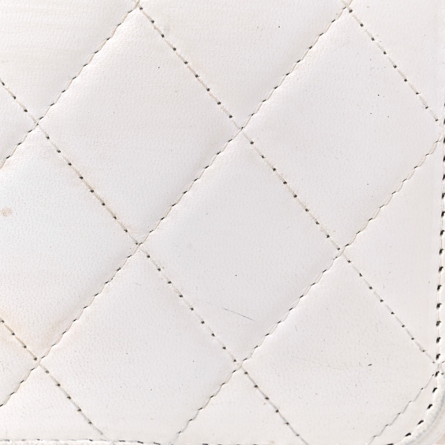 Chanel Lambskin Quilted Golden Plate Clutch With Chain White 16 of 20