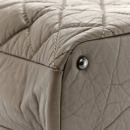 Chanel Aged Calfskin Tweed Large Quilted Portobello Tote Grey 14 of 16