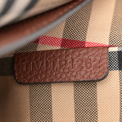 Burberry Calfskin Vintage Check Note Crossbody Bag Tan 7 of 11
