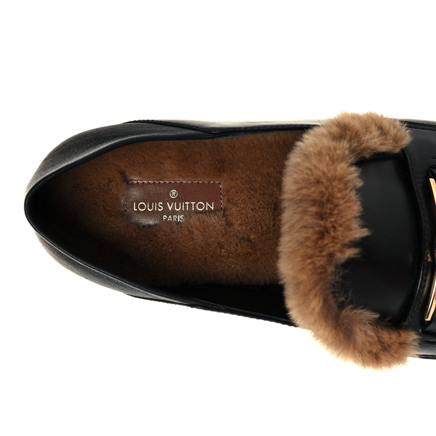 Louis Vuitton Calfskin Mink Upper Case Flat Loafer 38 Black 8 of 10