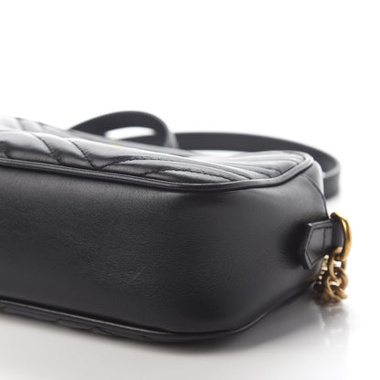 Gucci Calfskin Matelasse Small GG Marmont Chain Shoulder Bag Black 9 of 9