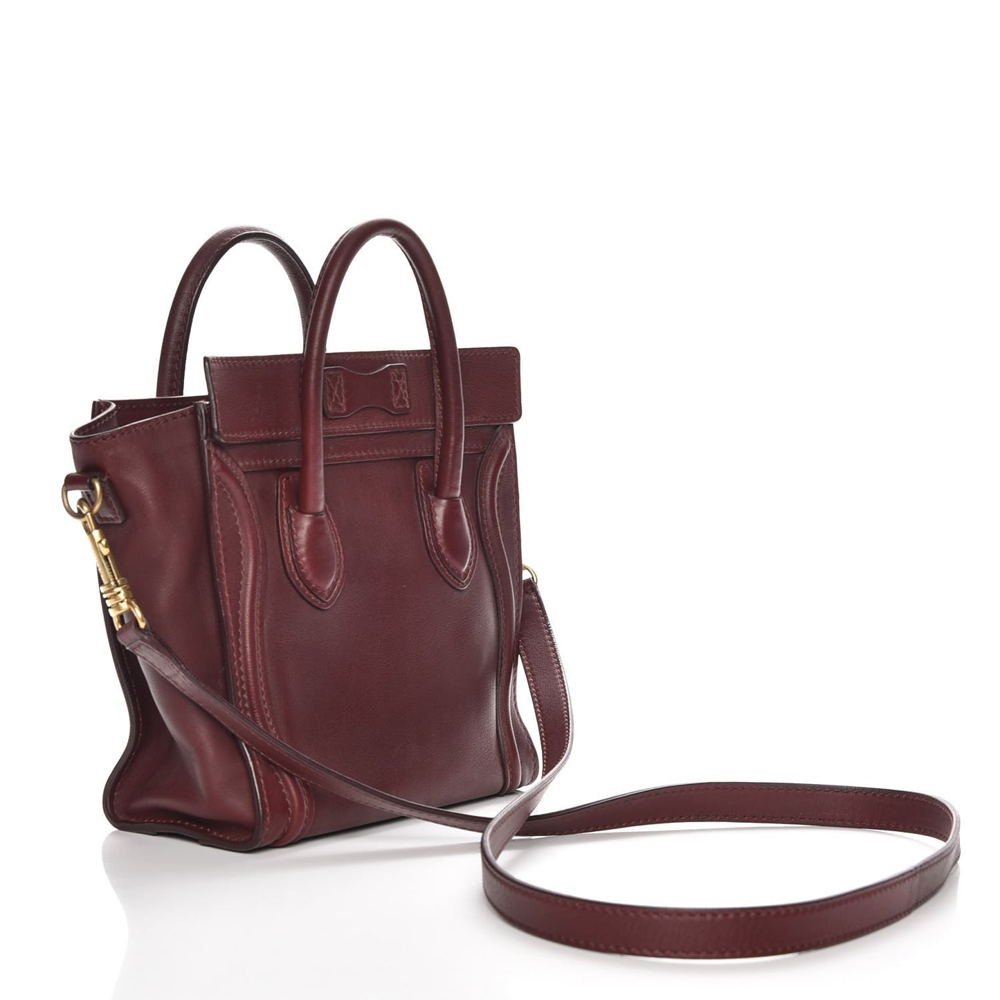 Smooth Calfskin Nano Luggage Burgundy