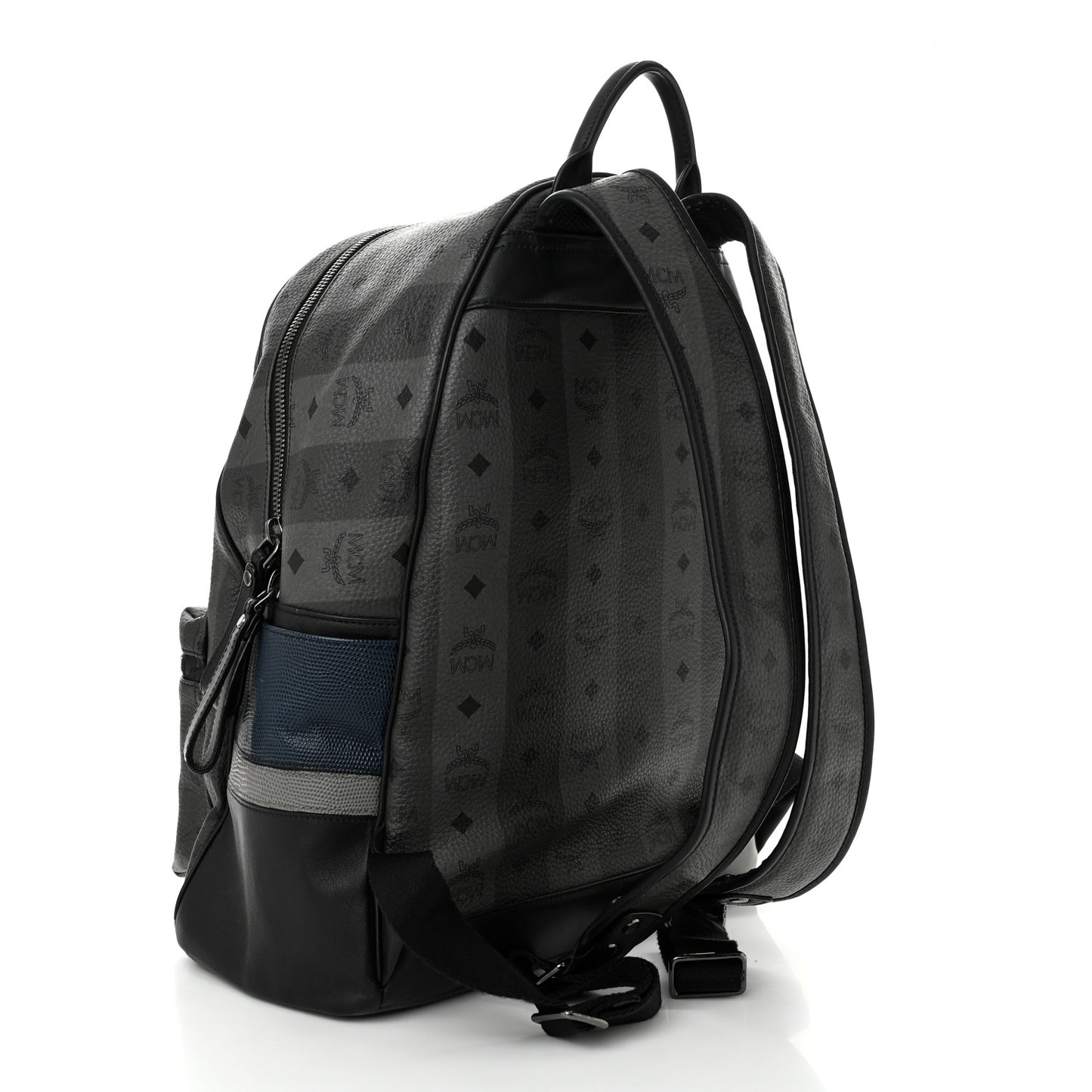 Striped Visetos Medium Stark Backpack Black Phantom Grey