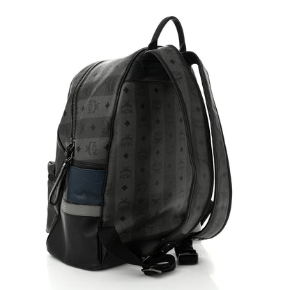 MCM Striped Visetos Medium Stark Backpack Black Phantom Grey 3 of 9
