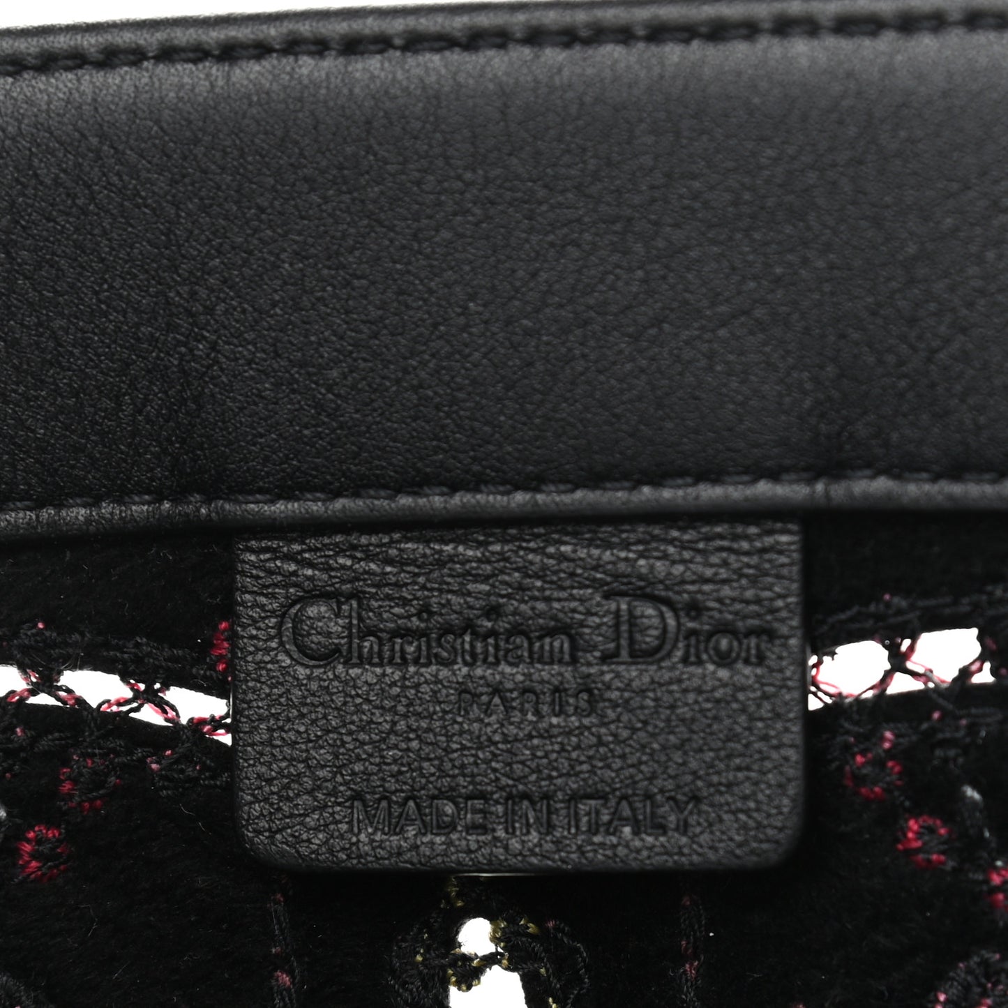 Calfskin Perforated Embroidered Dior In Lights Book Tote Black Multicolor