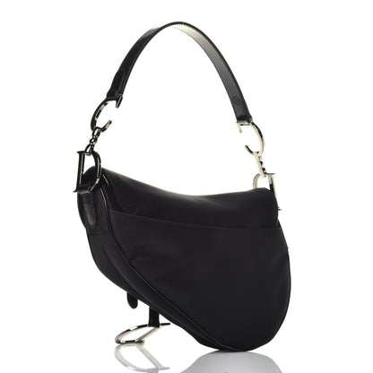 Christian Dior Canvas Patent Calfskin Saddle Bag Black 3 of 8