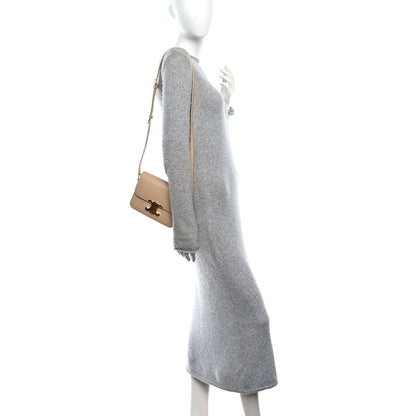 Celine Shiny Calfskin Teen Triomphe Oat Beige 2 of 9