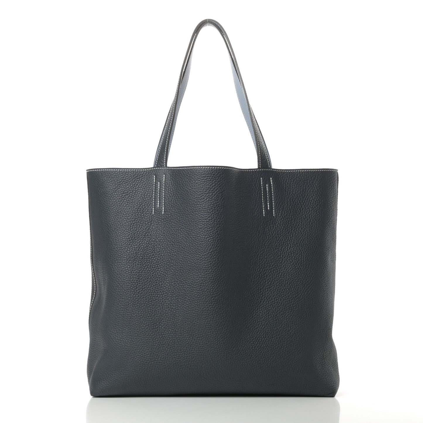 Taurillon Clemence Double Sens 36 Reversible Tote Bleu Lin Bleu Obscur