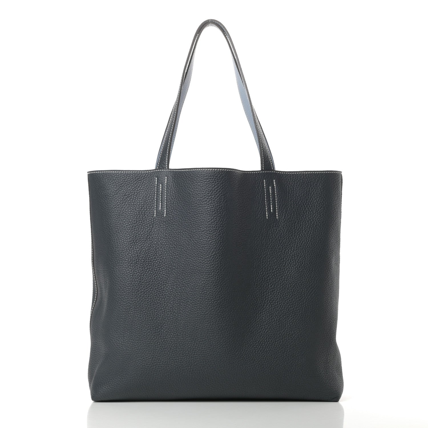 Hermes Taurillon Clemence Double Sens 36 Reversible Tote Bleu Lin Bleu Obscur 3 of 16