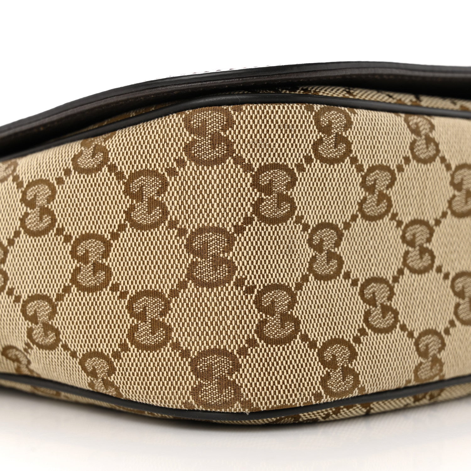 Gucci Monogram Flap Messenger Bag Beige Dark Brown 9 of 11
