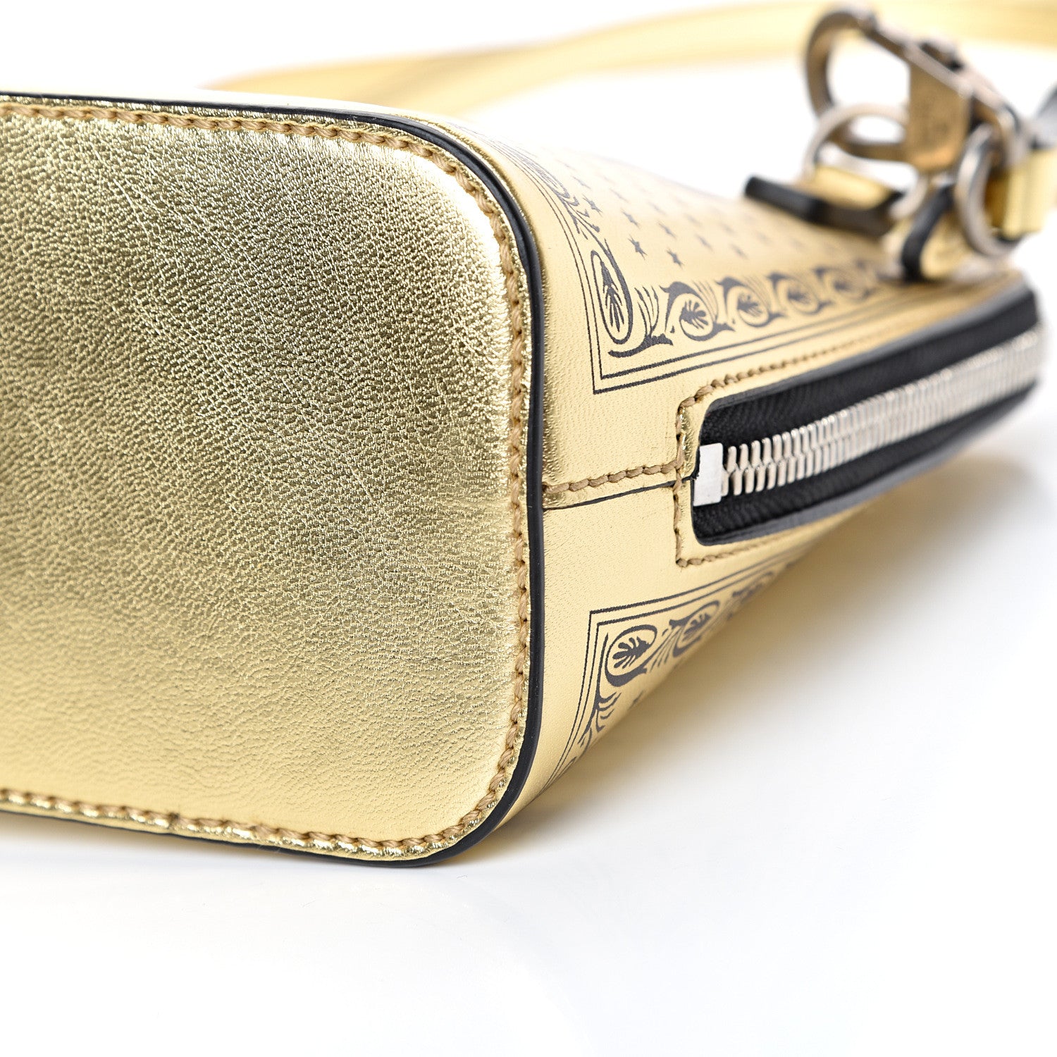 Gucci X SEGA Calfskin GUCCY Stars Mini Dome Shoulder Bag Gold 9 of 9