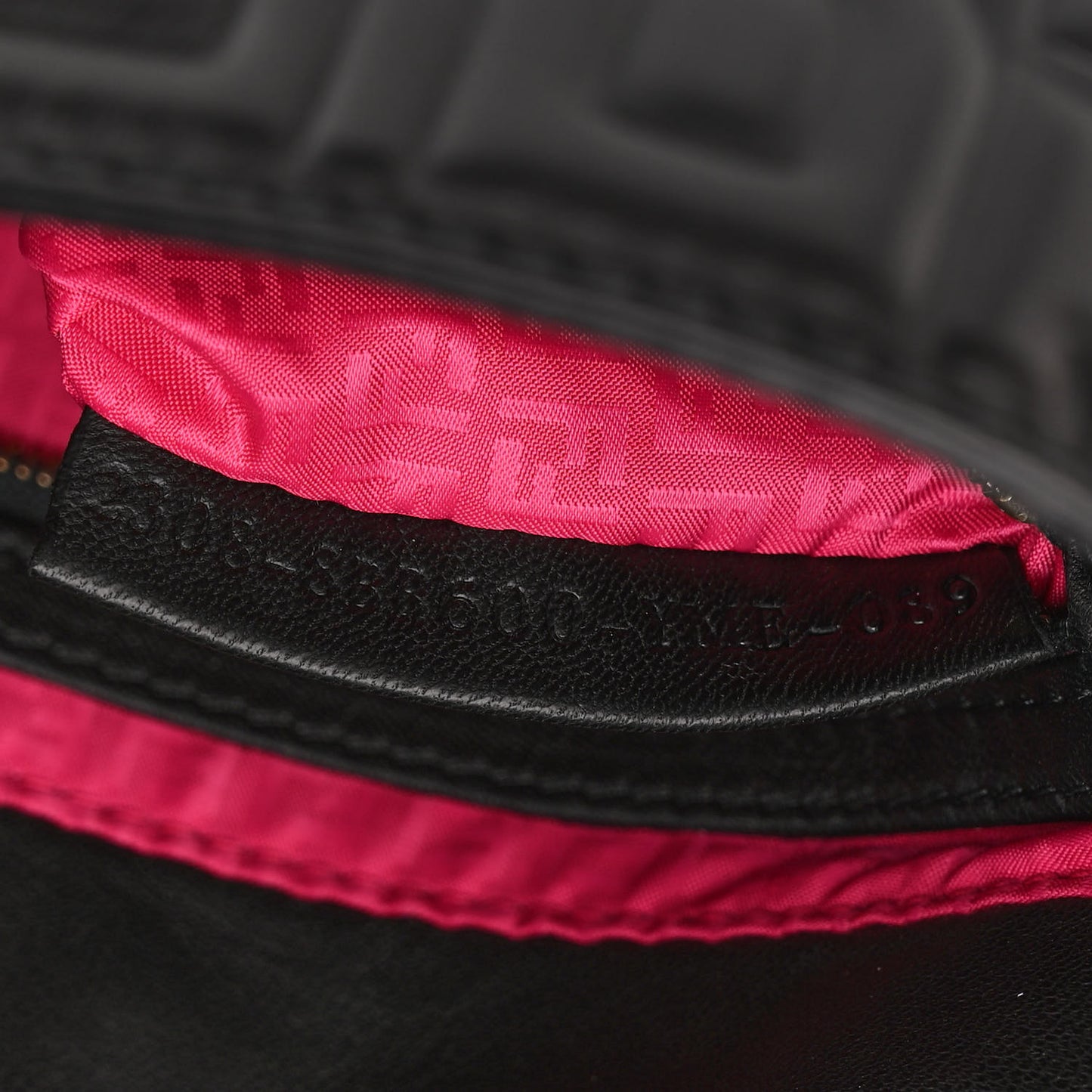 Nappa Logo Embossed Baguette Black