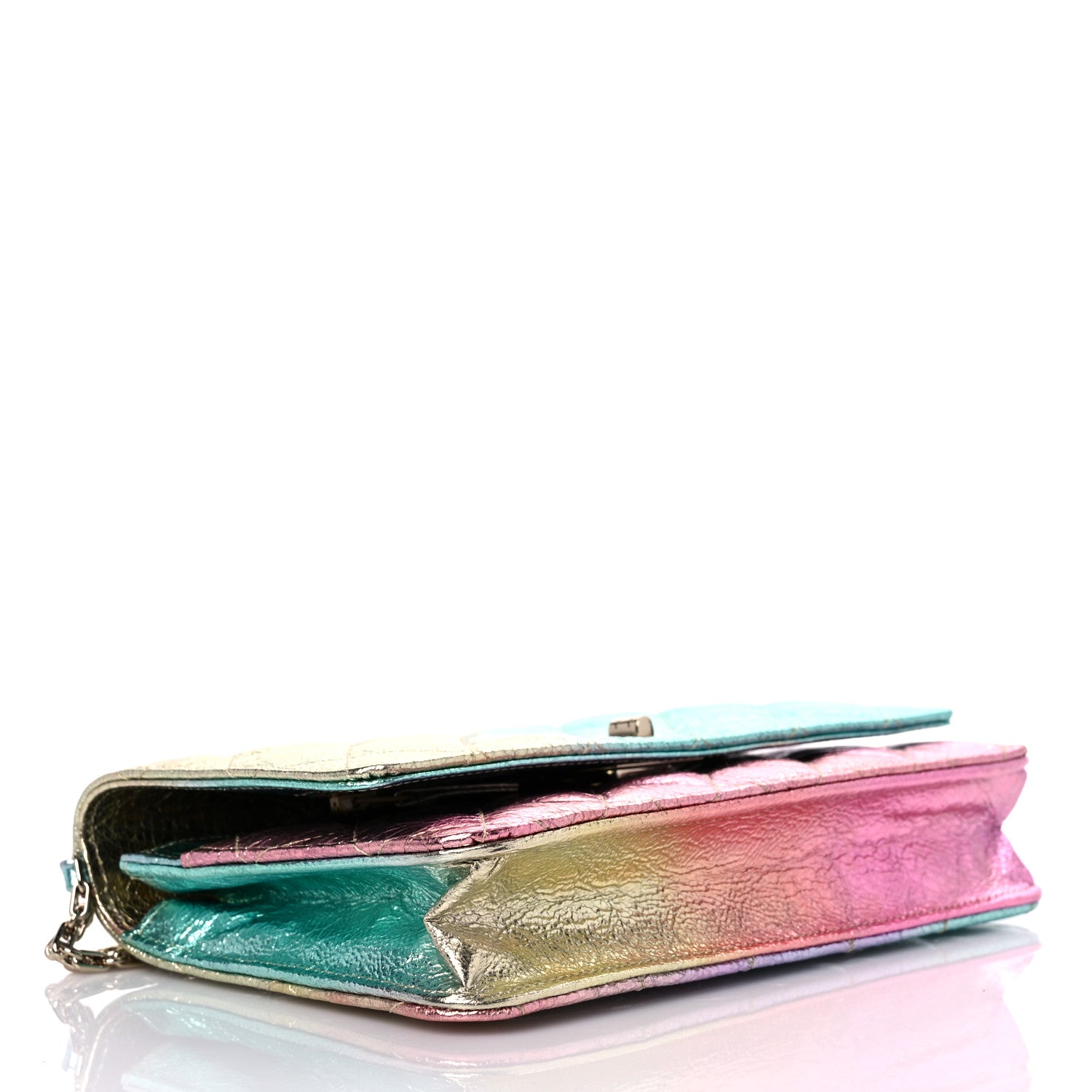 Chanel Metallic Goatskin Quilted 2.55 Reissue Wallet on Chain WOC Multicolor 4 of 13