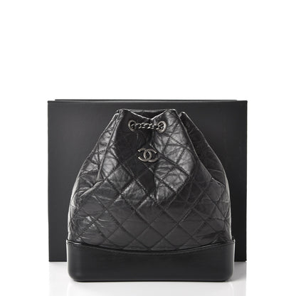Chanel Aged Calfskin Quilted Gabrielle Backpack Black 8 of 8