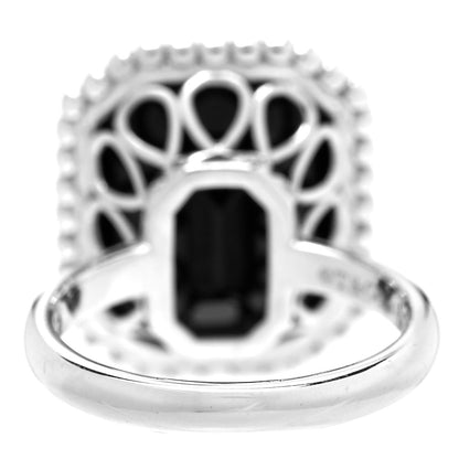 Tiffany Sterling Silver Black Onyx Ziegfeld Daisy Ring 49 5 3 of 4