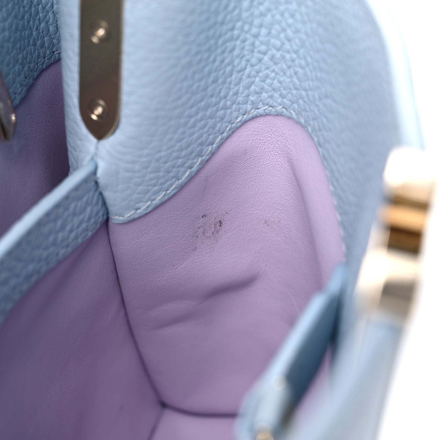 Louis Vuitton Taurillon Capucines BB Wisteria Light Blue 10 of 11
