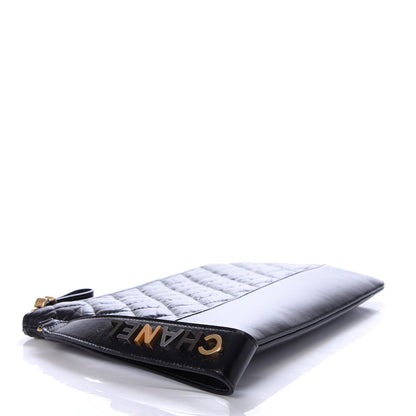 Chanel Aged Calfskin Quilted Medium Gabrielle Cosmetic Case Black 4 of 8