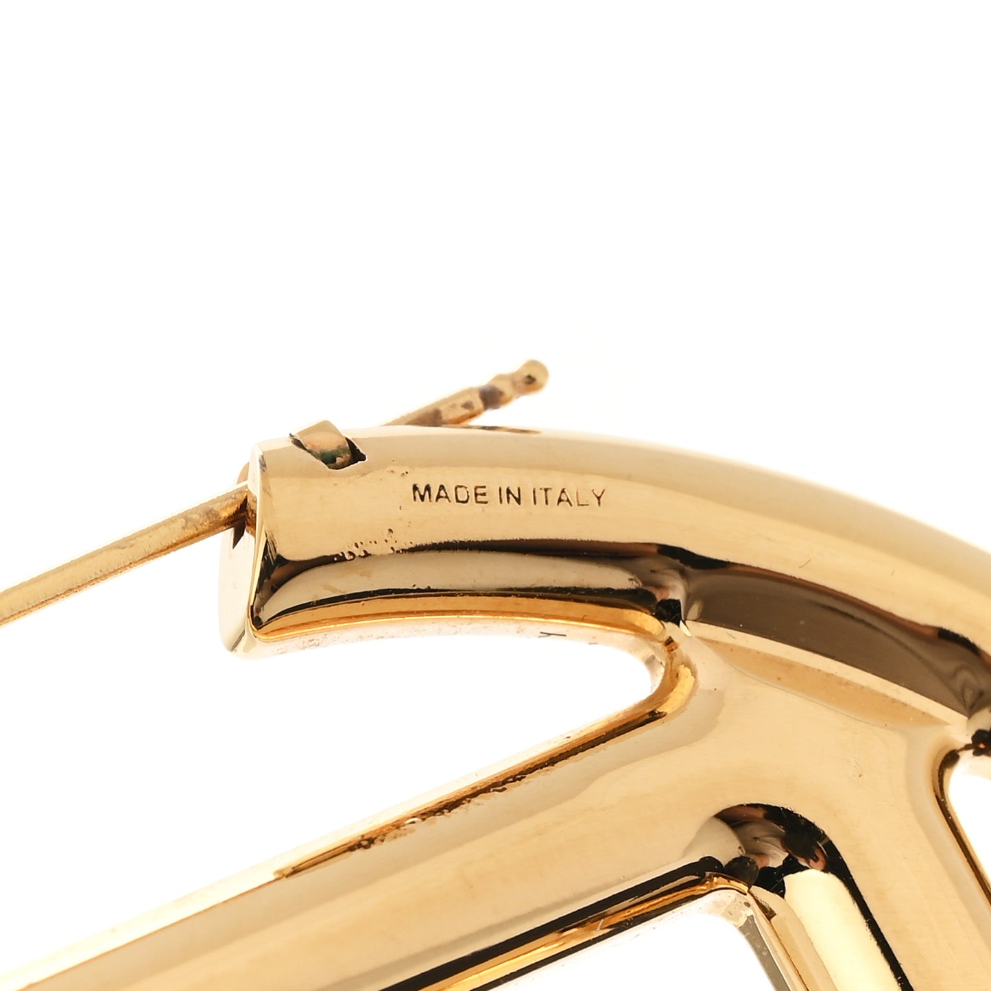 Metal FF Hoop Earrings Gold Silver