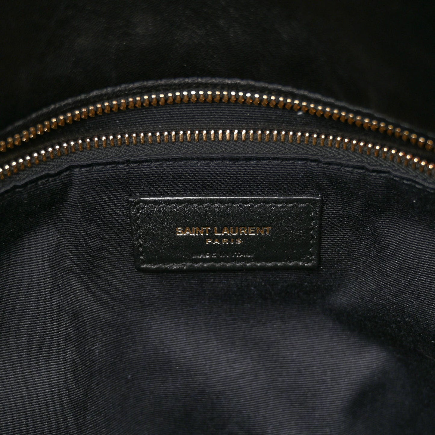 Lambskin Quilted Medium Loulou Puffer Monogram Chain Satchel Black