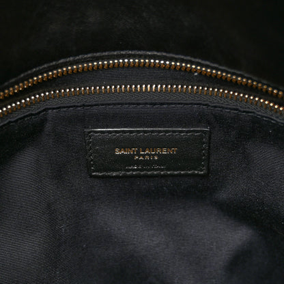 Saint Laurent Lambskin Quilted Medium Loulou Puffer Monogram Chain Satchel Black 6 of 9