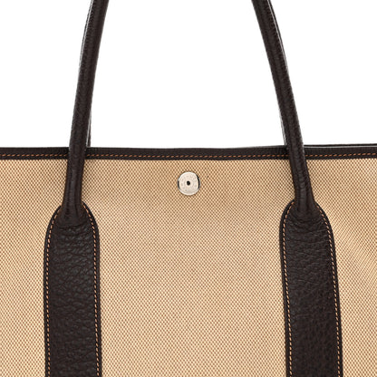 Hermes Buffle Skipper Toile Garden Party 36 MM Tote Marron Fonce 7 of 14