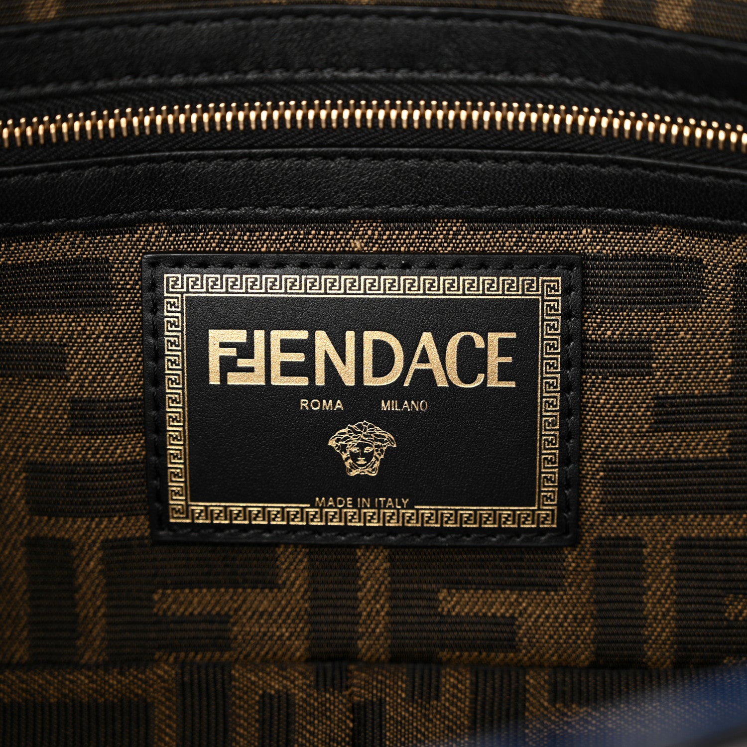 Fendi X VERSACE Denim Fendace Patchwork Baguette Blue 6 of 9