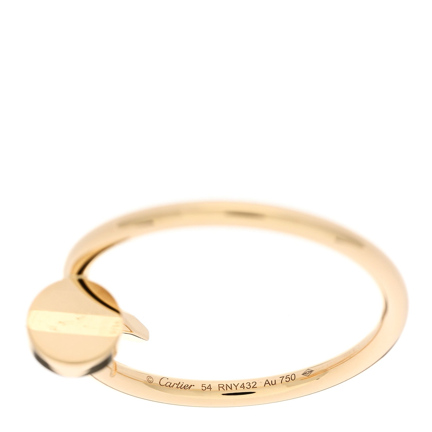 Cartier 18K Yellow Gold Small Juste Un Clou Ring 54 6.75 4 of 5