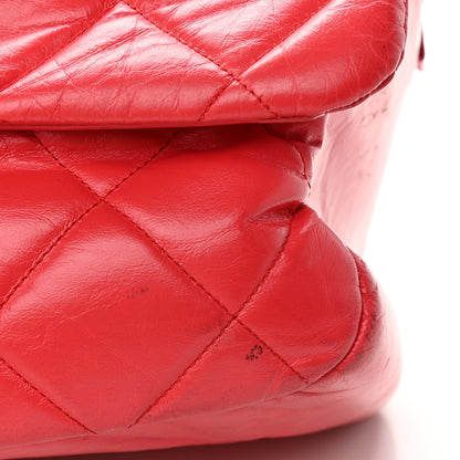 Chanel Aged Calfskin Quilted Large Express Bowling Bag Red 9 of 14