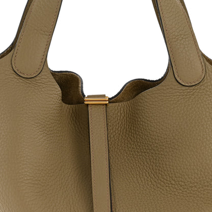 Hermes Taurillon Clemence Picotin Lock 22 MM Beige Marfa 8 of 10