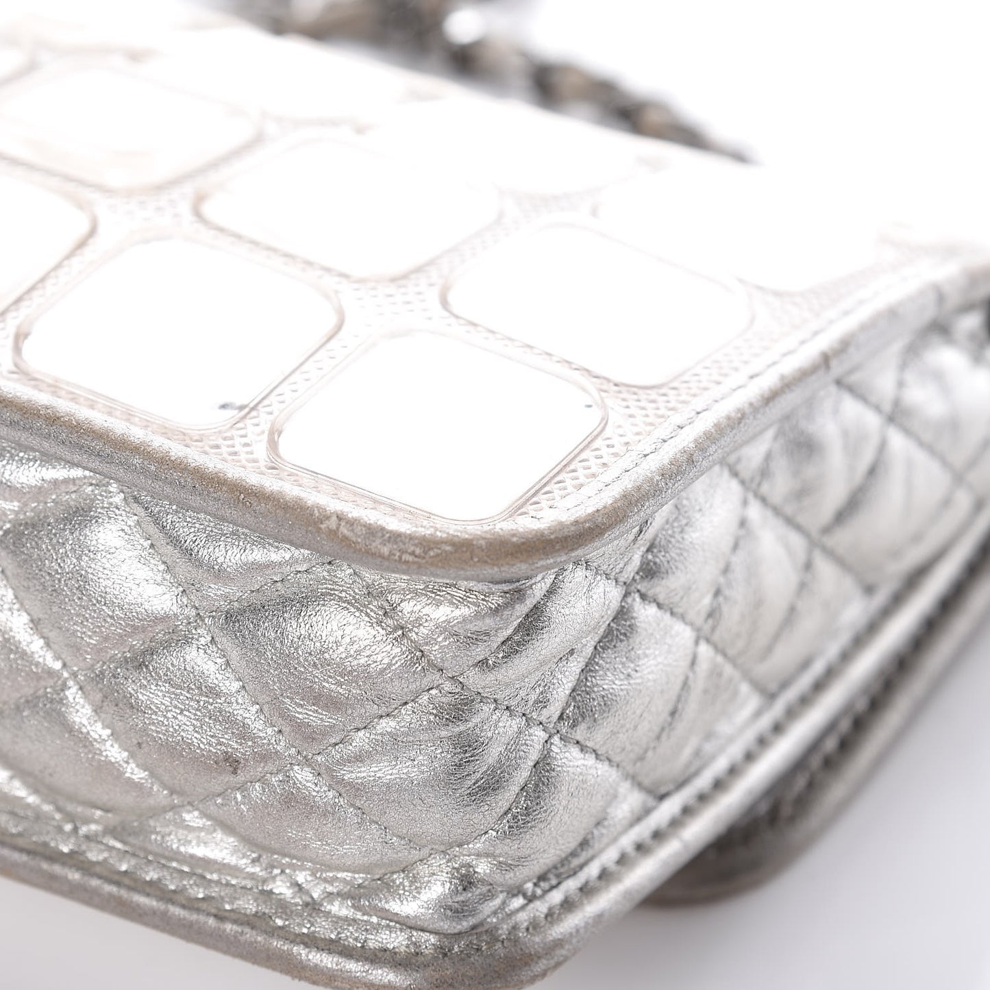 Vinyl Large Ice Cube Flap Silver
