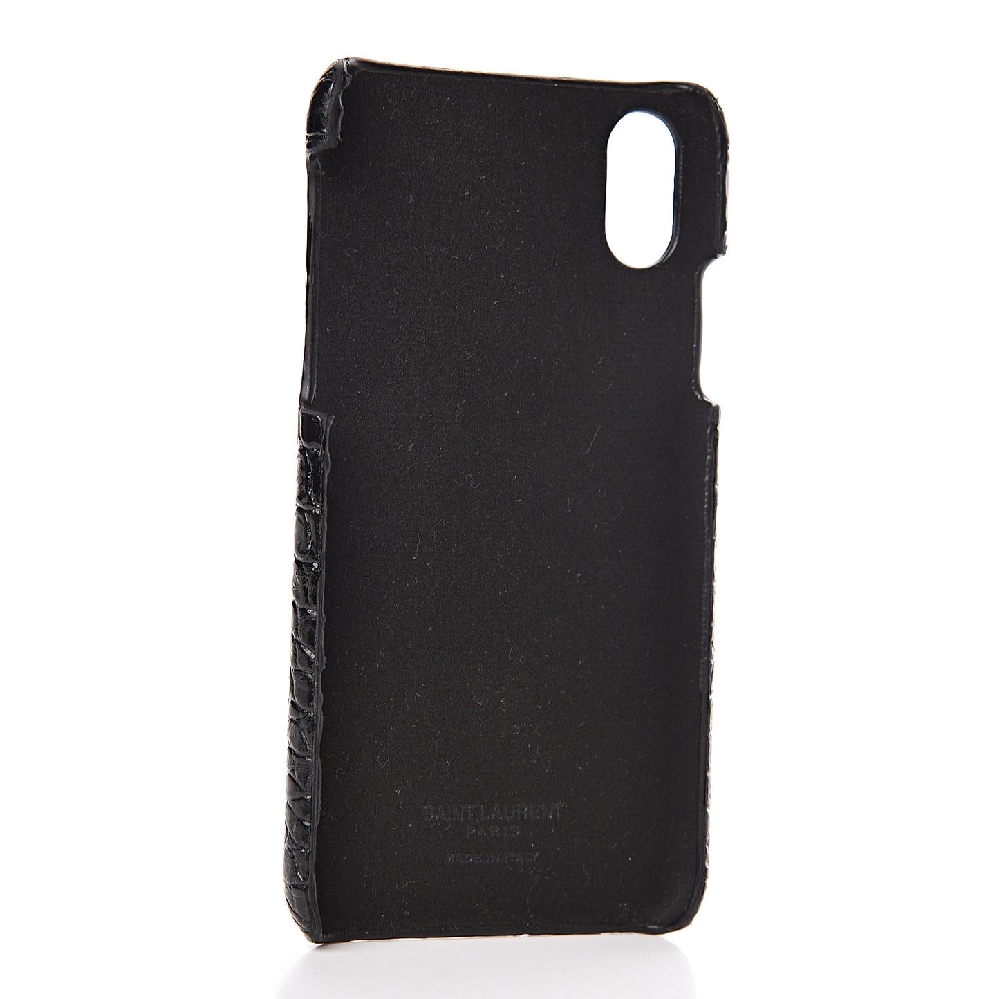 Calfskin Crocodile Embossed iPhone XS Case Black