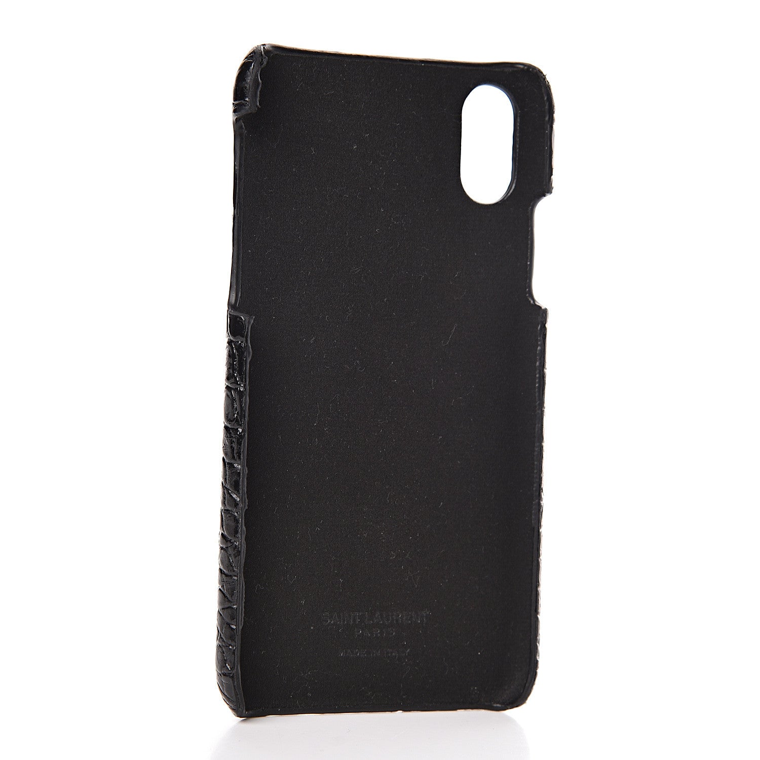 Saint Laurent Calfskin Crocodile Embossed iPhone XS Case Black 3 of 7