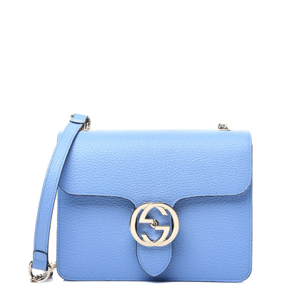 Gucci Dollar Calfskin Small Interlocking G Shoulder Bag Mineral Blue 1 of 17