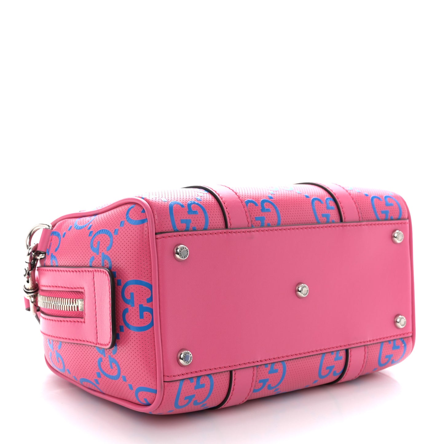 Calfskin GG Tennis Bi-Color Embossed Mini Duffle Bag Modern Fucsia Modern Blue