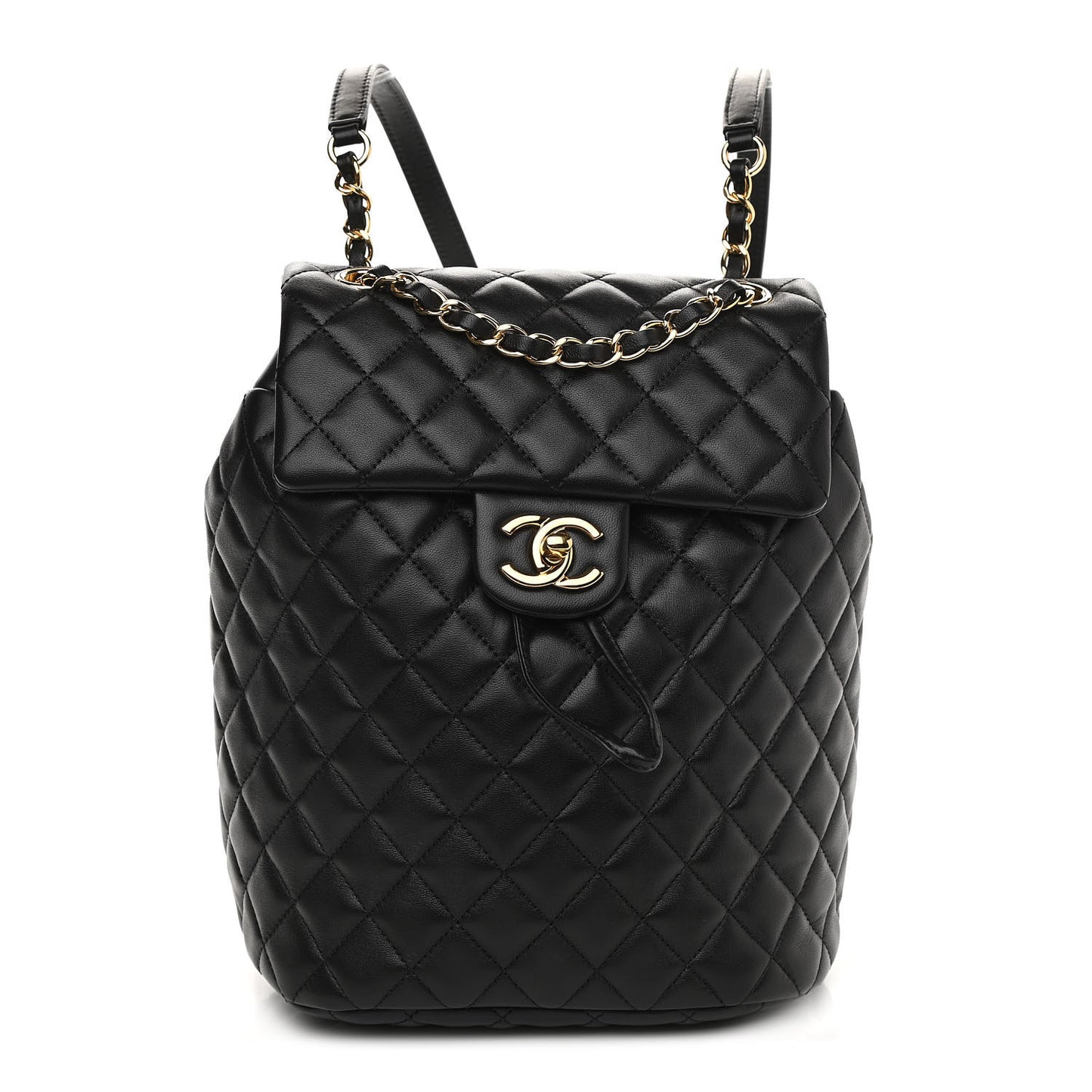 Calfskin Quilted Small Urban Spirit Backpack Black