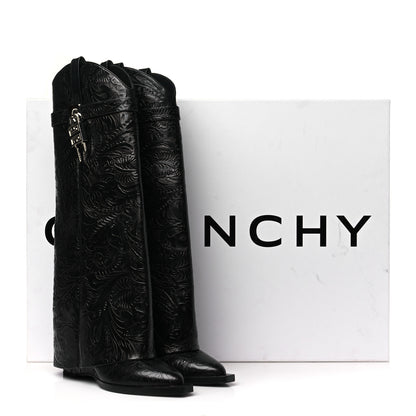 Givenchy Calfskin Cowboy Shark Lock High Boots 40 Black 9 of 9
