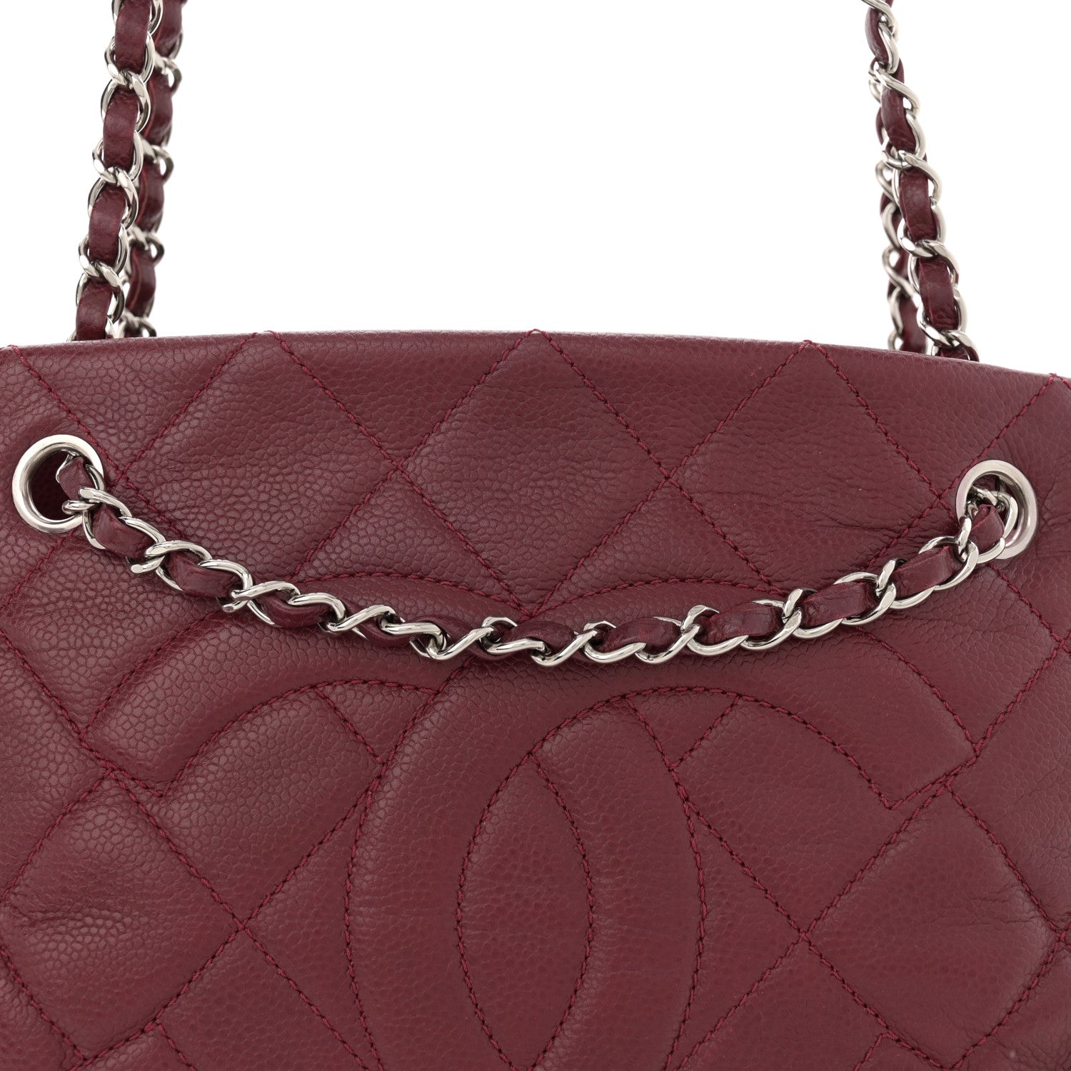 Chanel Caviar Quilted Large Timeless CC Soft Tote Dark Red 9 of 15