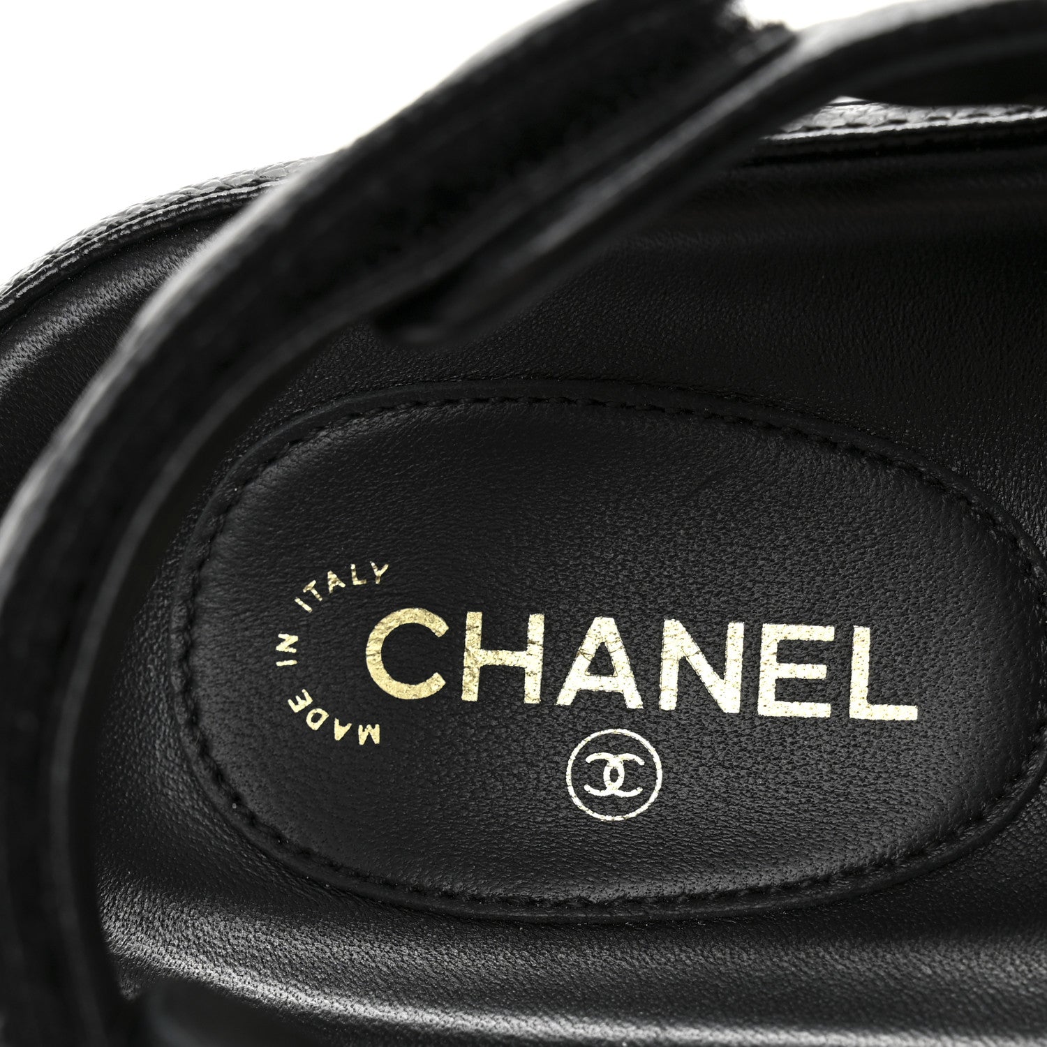 Chanel Grained Calfskin Velcro Dad Sandals 38 Black 8 of 10